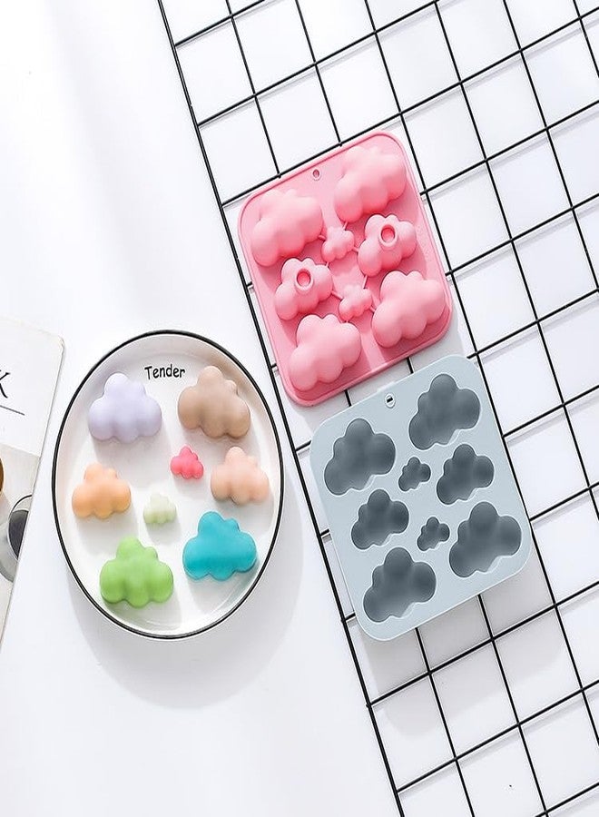 MayeBridge Cute Ice Cube Trays Silicone Cloud Chocolate Mold Wax Melt Molds Easy Release Ice Trays Non-Stick Chocolate Soap Pudding Jello Ice Cube Tray (Cloud) - Image 3